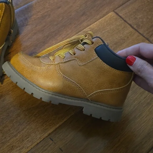 Carter's Brown Boots with Yellow Laces - Picture 2 of 3